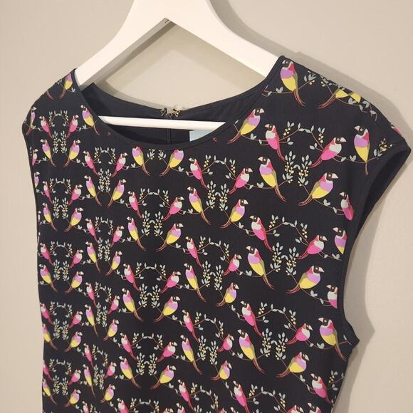 Cece Cynthia Steffe Bitsy Bird Dress Sundress Skater Dress - Size 4 - Picture 4 of 8